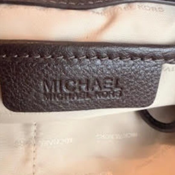 Michael Kors AUTHENTICATED Brown Suede Leather Hobo Bag Gold Chain Tassel Boho - Picture 12 of 15